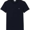 Lacoste Men's Crew Neck Pima Cotton Jersey T-shirt (TH6709)navy blue T-shirts homme