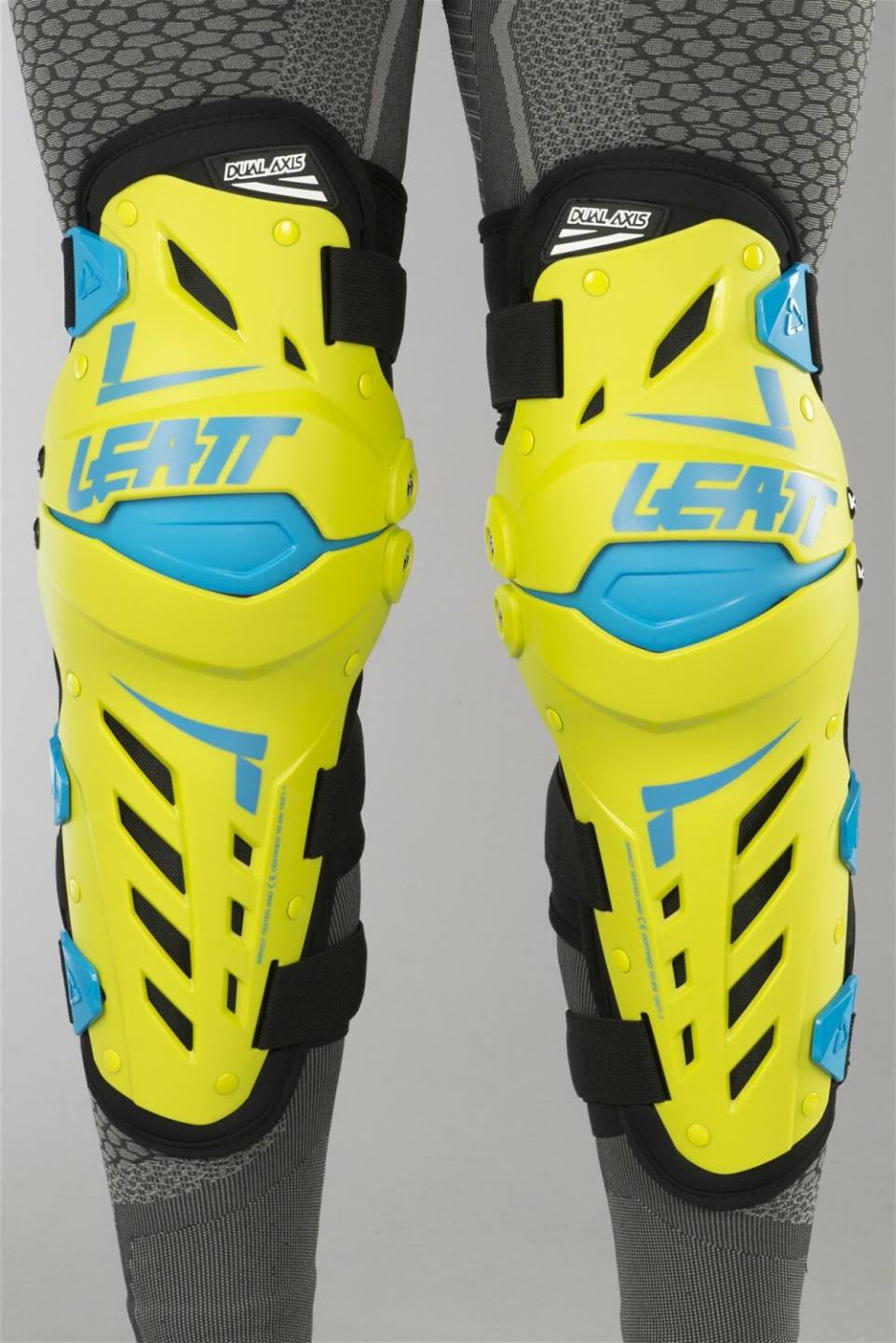 Leatt Protecteurs genou tibia Dual Axisjaune/bleu Vêtements moto