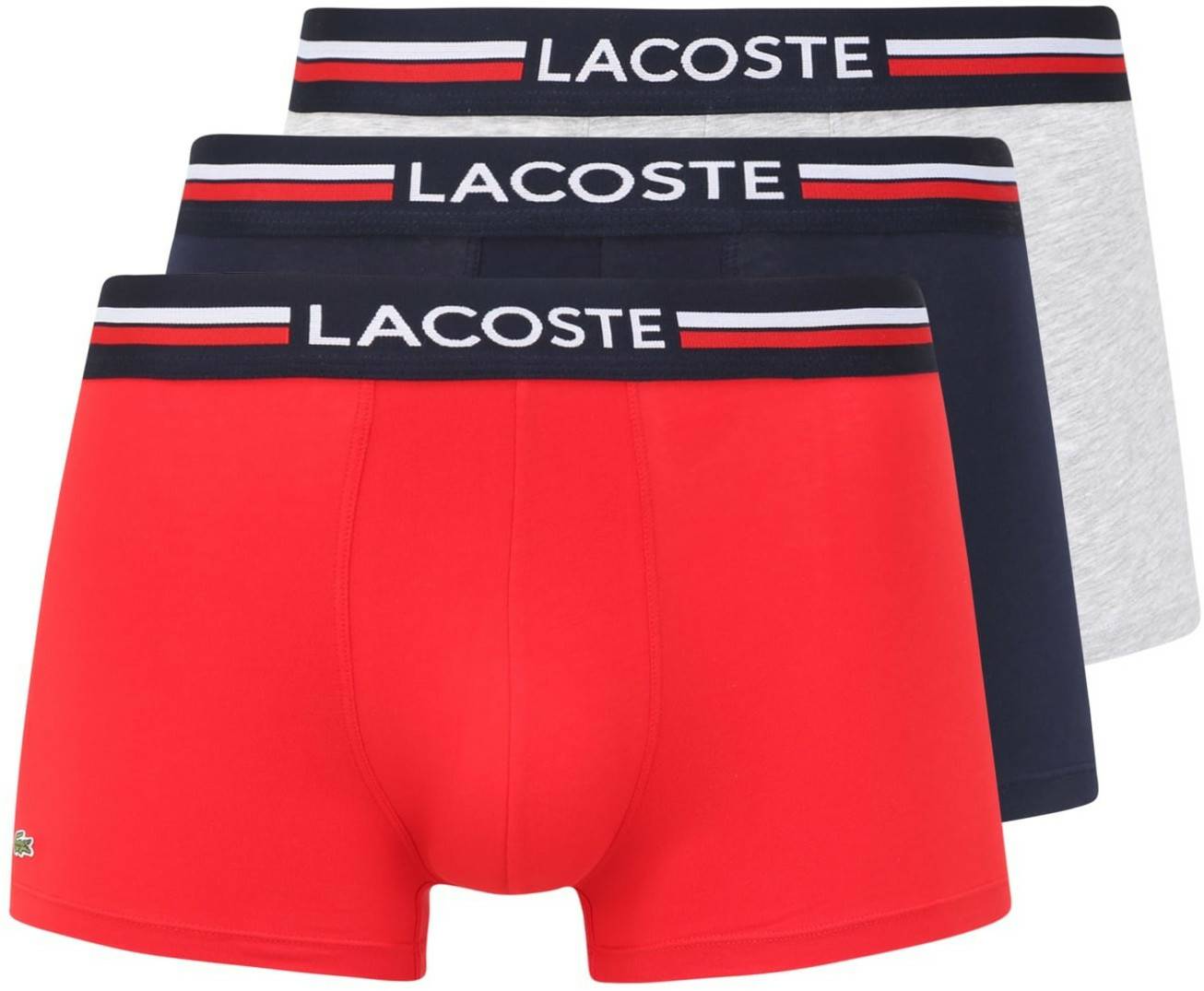 Lacoste 3-Pack Boxershorts (5H3386)marine/argent chine/rouge Sous-vêtements homme