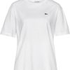 Lacoste Women's Crew Neck Premium Cotton T-Shirt (TF5441)white (TF5441-001) T-shirts femme