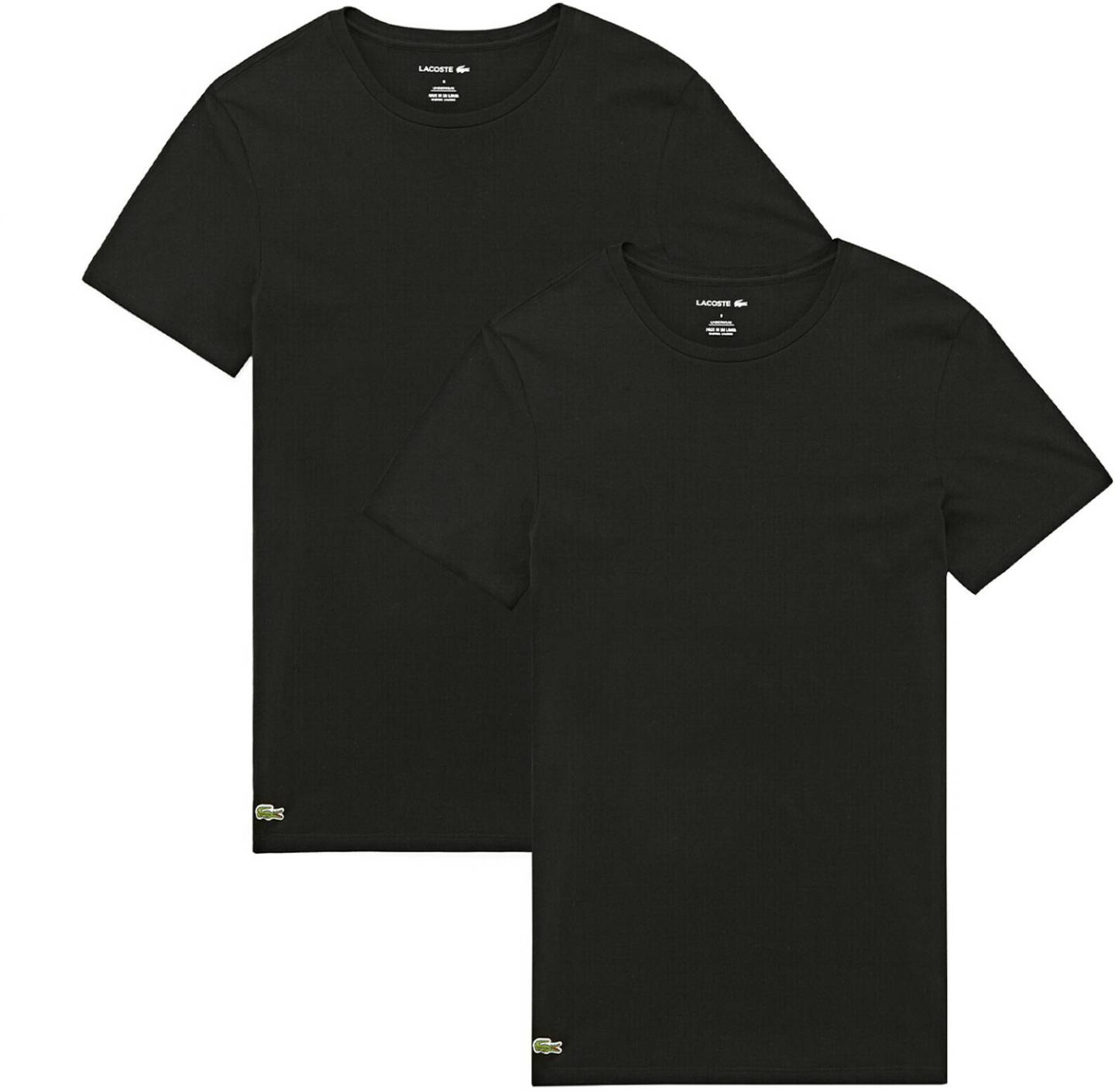 Lacoste 3-Pack Basic Crew Shirt (TH3321)(TH3321-031) black Sous-vêtements homme