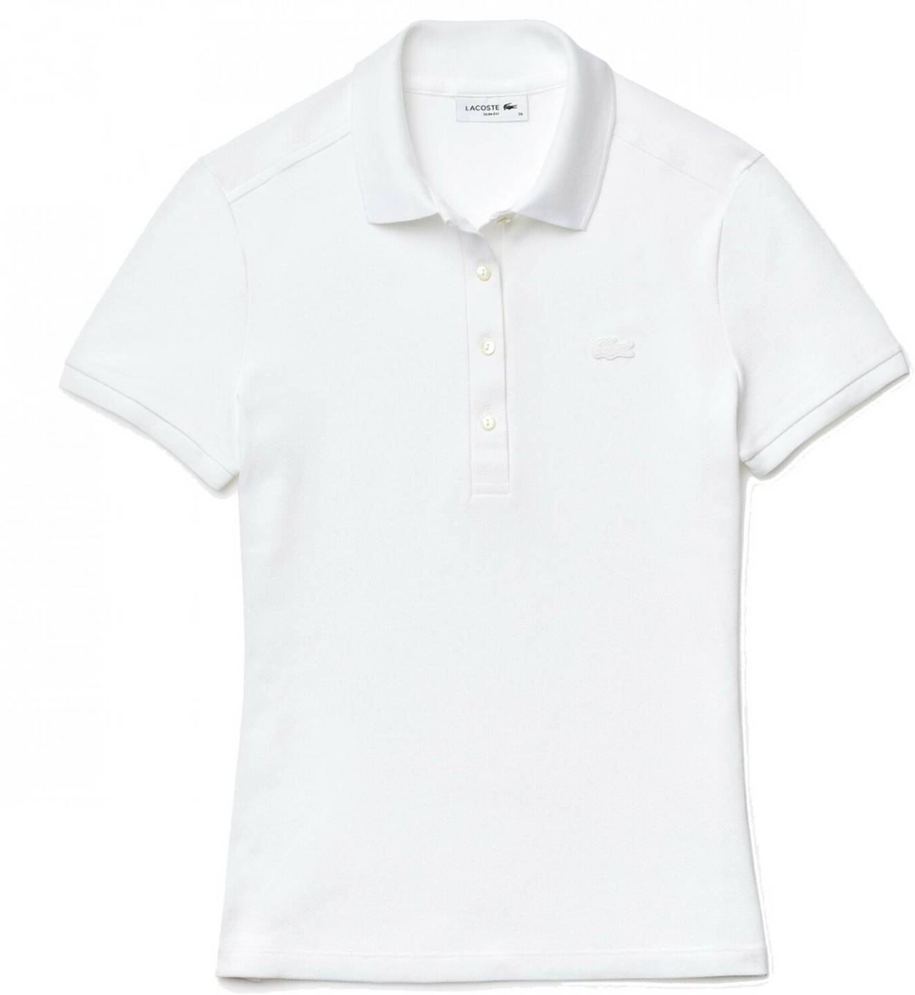 Lacoste Women's Stretch Cotton Piqué Polo Shirt (PF5462)white (PF5462-001) T-shirts femme