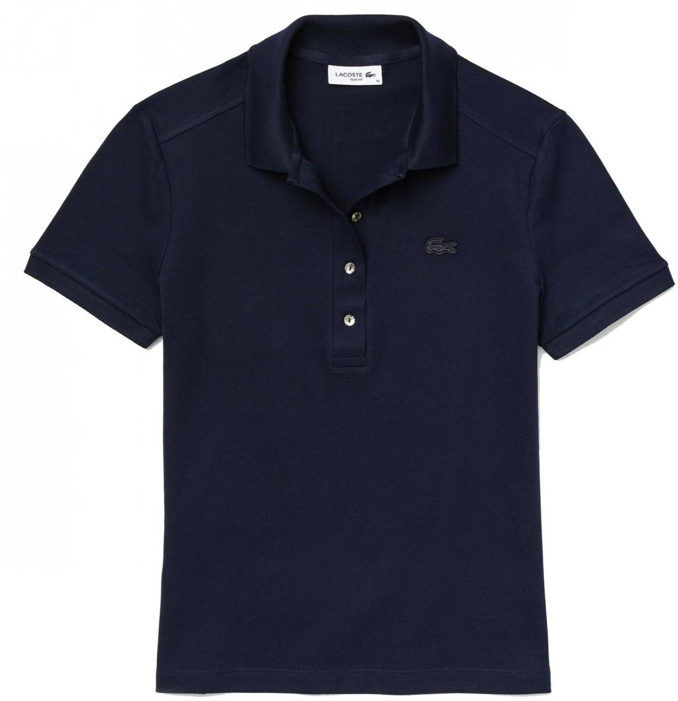 Lacoste Women's Stretch Cotton Piqué Polo Shirt (PF5462)navy blue (PF5462-166) T-shirts femme