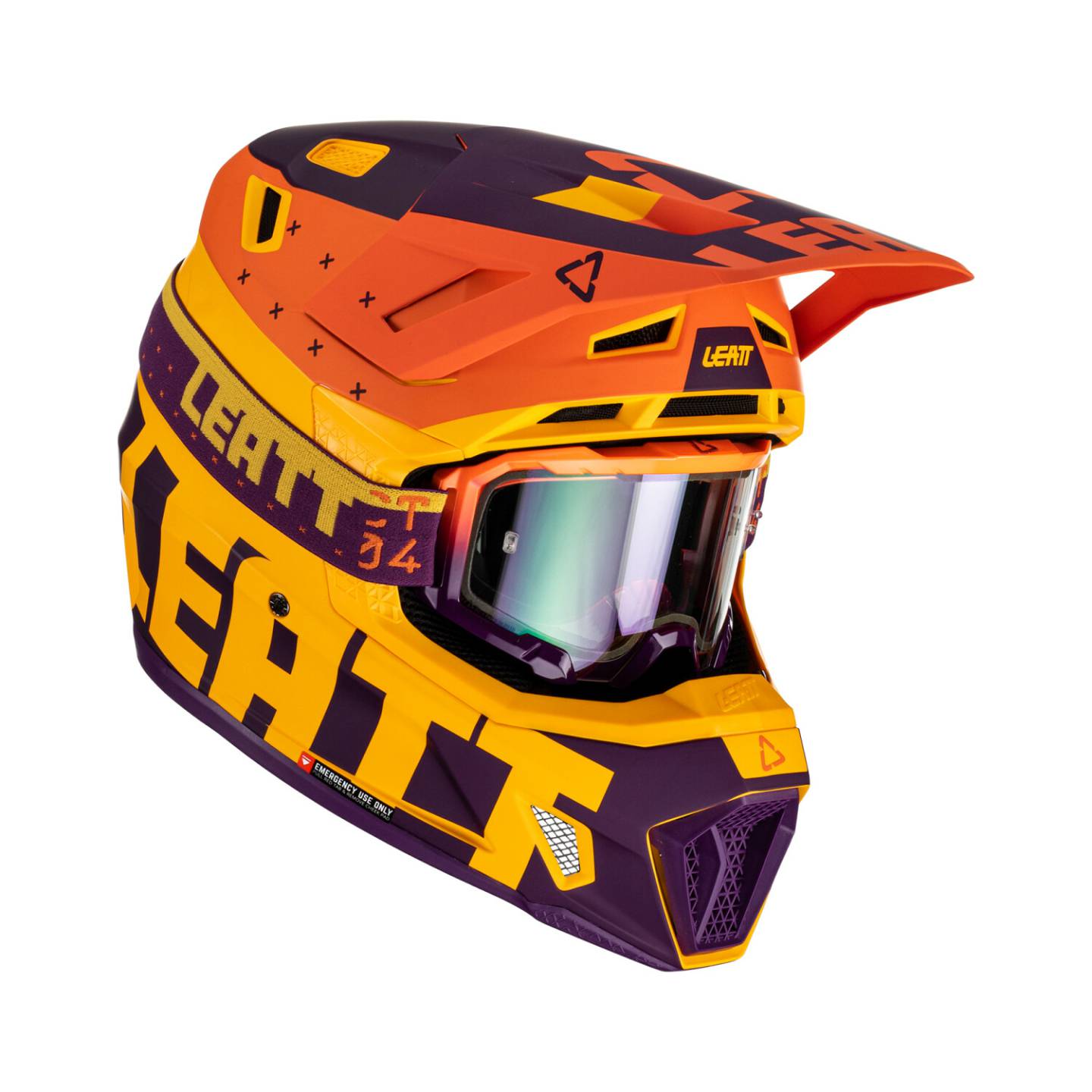 Casques moto Leatt Kit Moto 7.5 V.23 with 4.5 gogglesIndigo orange/lila/yellow