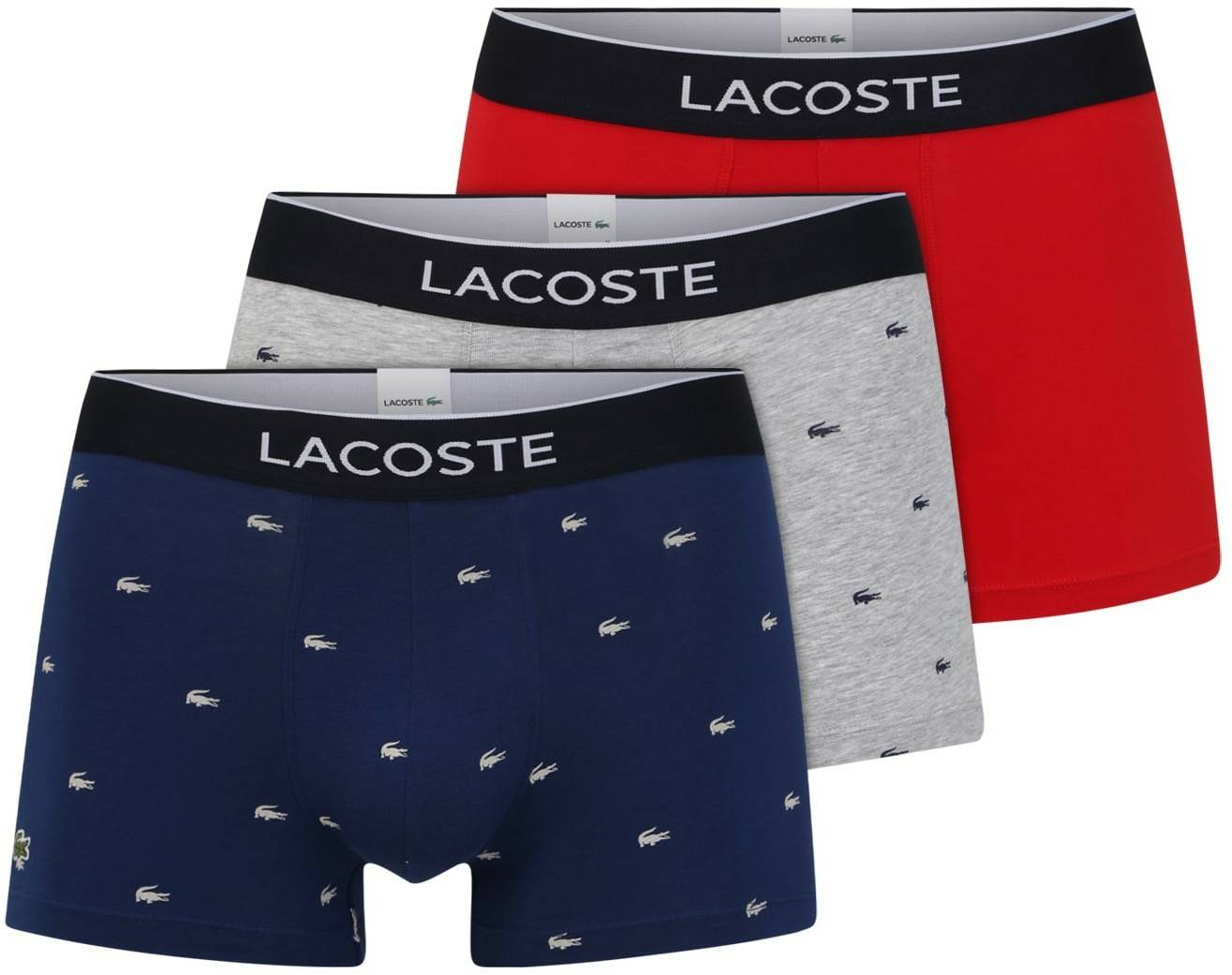 Lacoste 3-Set Casual Signature Boxershorts (5H3411)methylene/argent chine Sous-vêtements homme