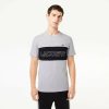 Lacoste Short Sleeve Shirt (TH1712)heather grey/black T-shirts homme