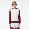 Pulls & sweats homme Lacoste Brushed Fleece Colourblock Jogger Sweatshirt (SH1299)flour/red/spleen