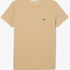 T-shirts homme Lacoste Men's Crew Neck Pima Cotton Jersey T-shirt (TH6709)(TH6709-IXQ) beige