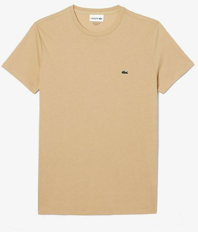 T-shirts homme Lacoste Men's Crew Neck Pima Cotton Jersey T-shirt (TH6709)(TH6709-IXQ) beige