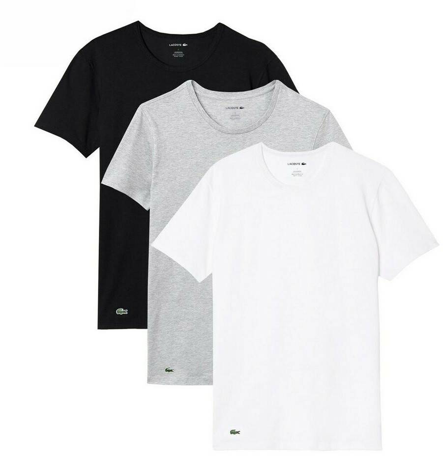 Lacoste 3-Pack Basic Crew Shirt (TH3321)grey/white/black Sous-vêtements homme