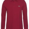 Lacoste L1312 Long-sleeve Classic Fit Polo Shirtbordeaux T-shirts homme