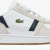 Baskets Lacoste T-Clip Leather and Suede Trainers Womenwhite/navy/red