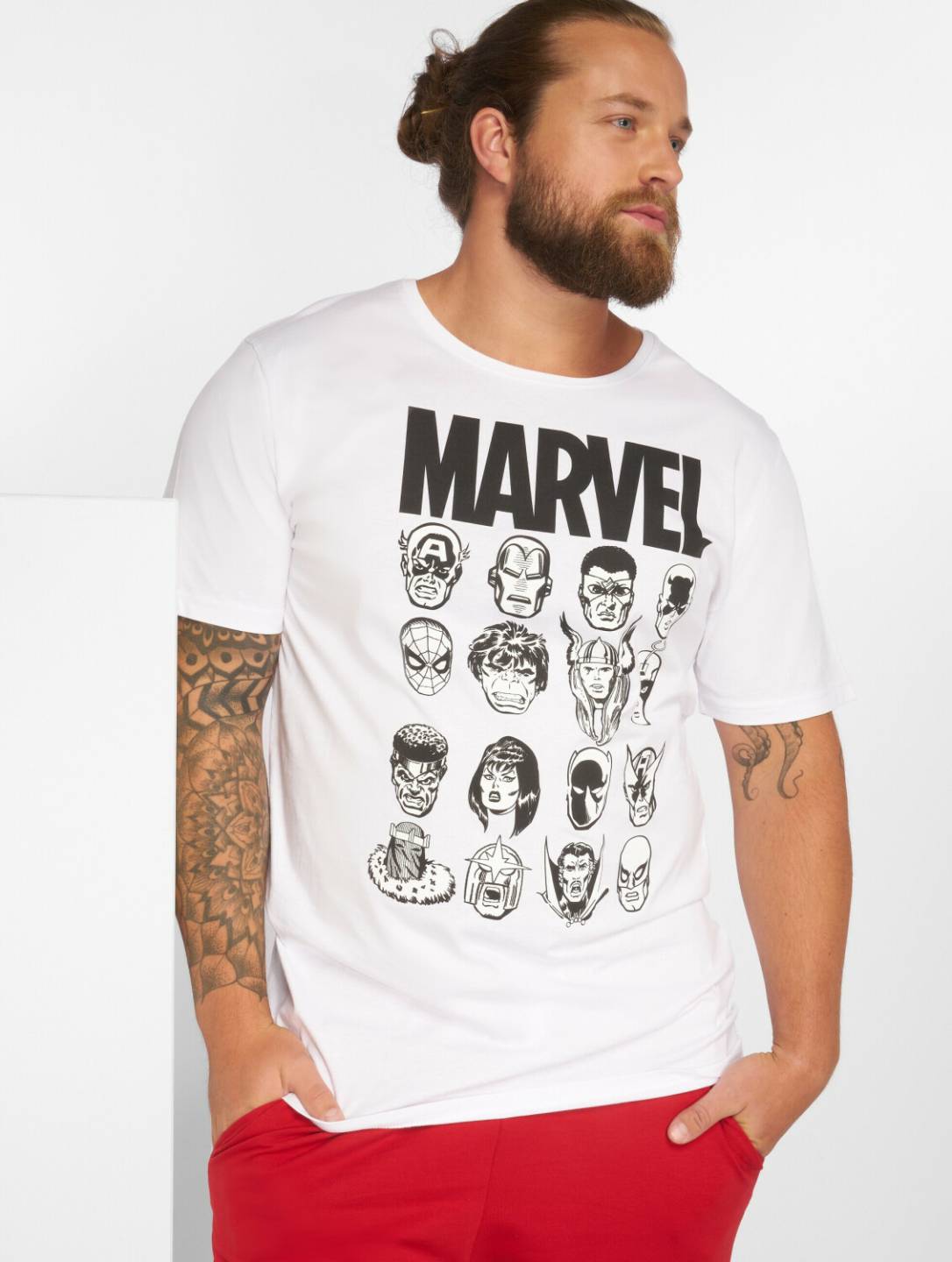 Merchcode T-Shirt Marvel white (MC312WHT) T-shirts homme