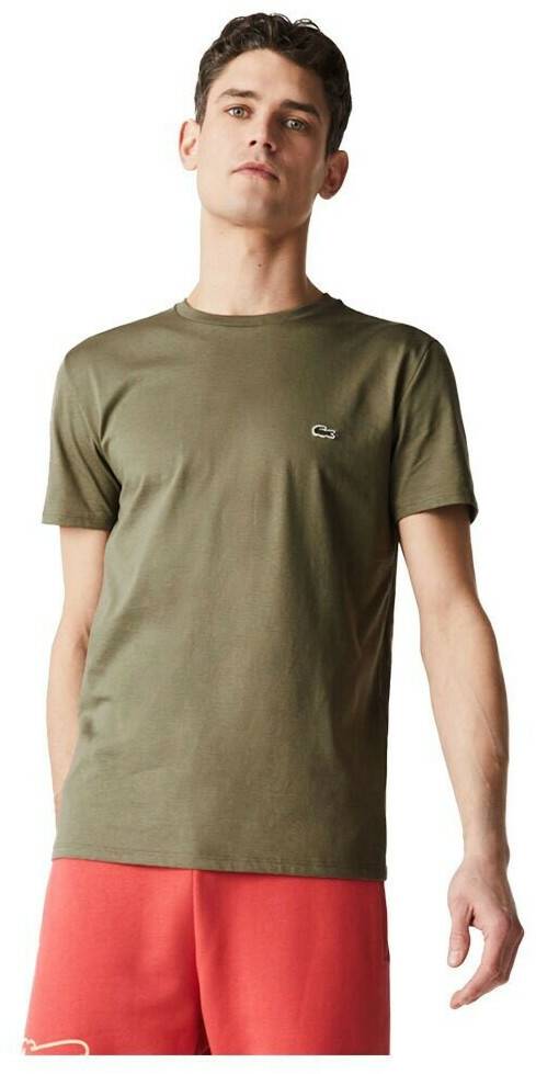 T-shirts homme Lacoste Men's Crew Neck Pima Cotton Jersey T-shirt (TH6709)khaki green