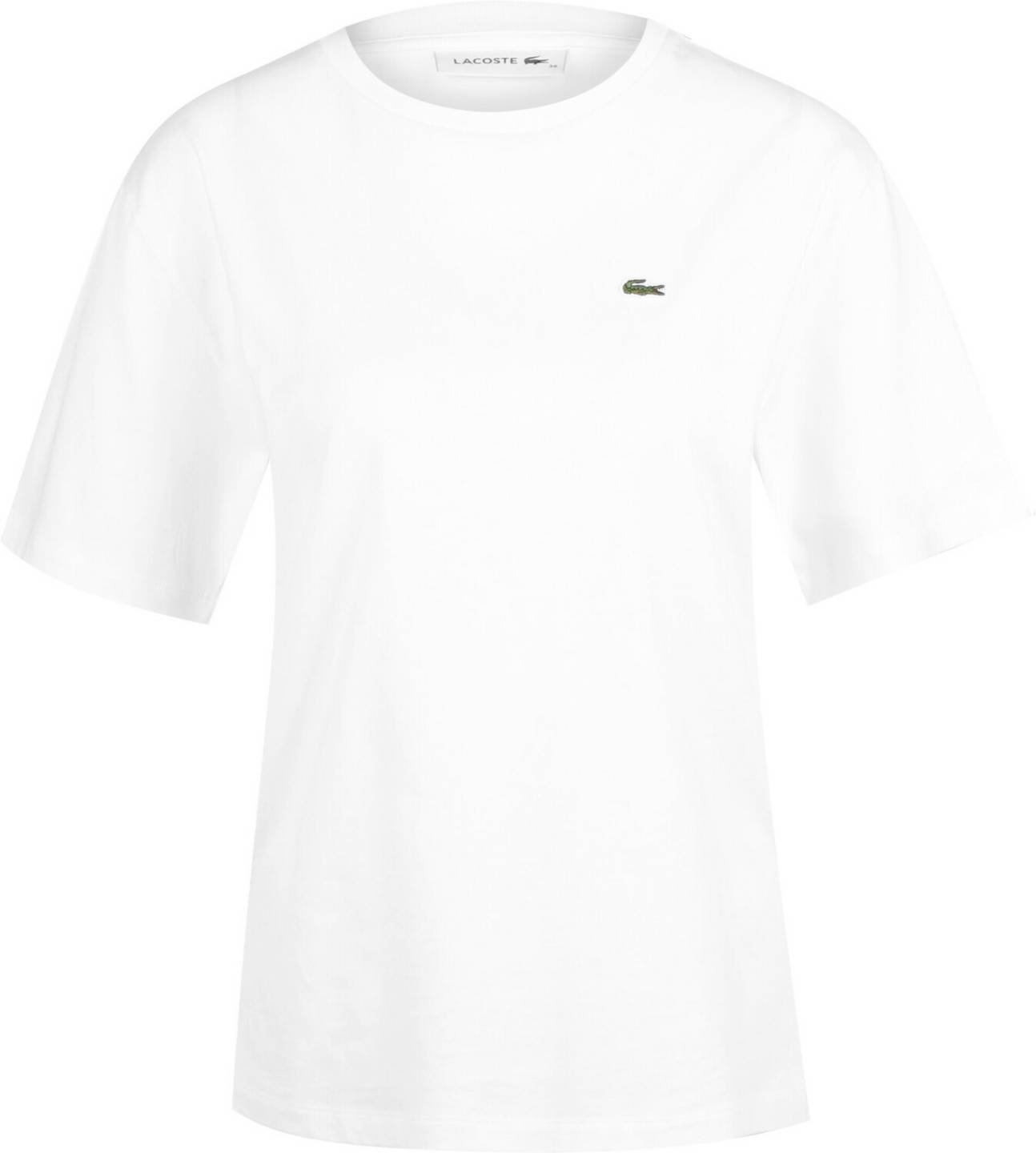 Lacoste Women's Crew Neck Premium Cotton T-Shirt (TF5441)white (TF5441-001) T-shirts femme