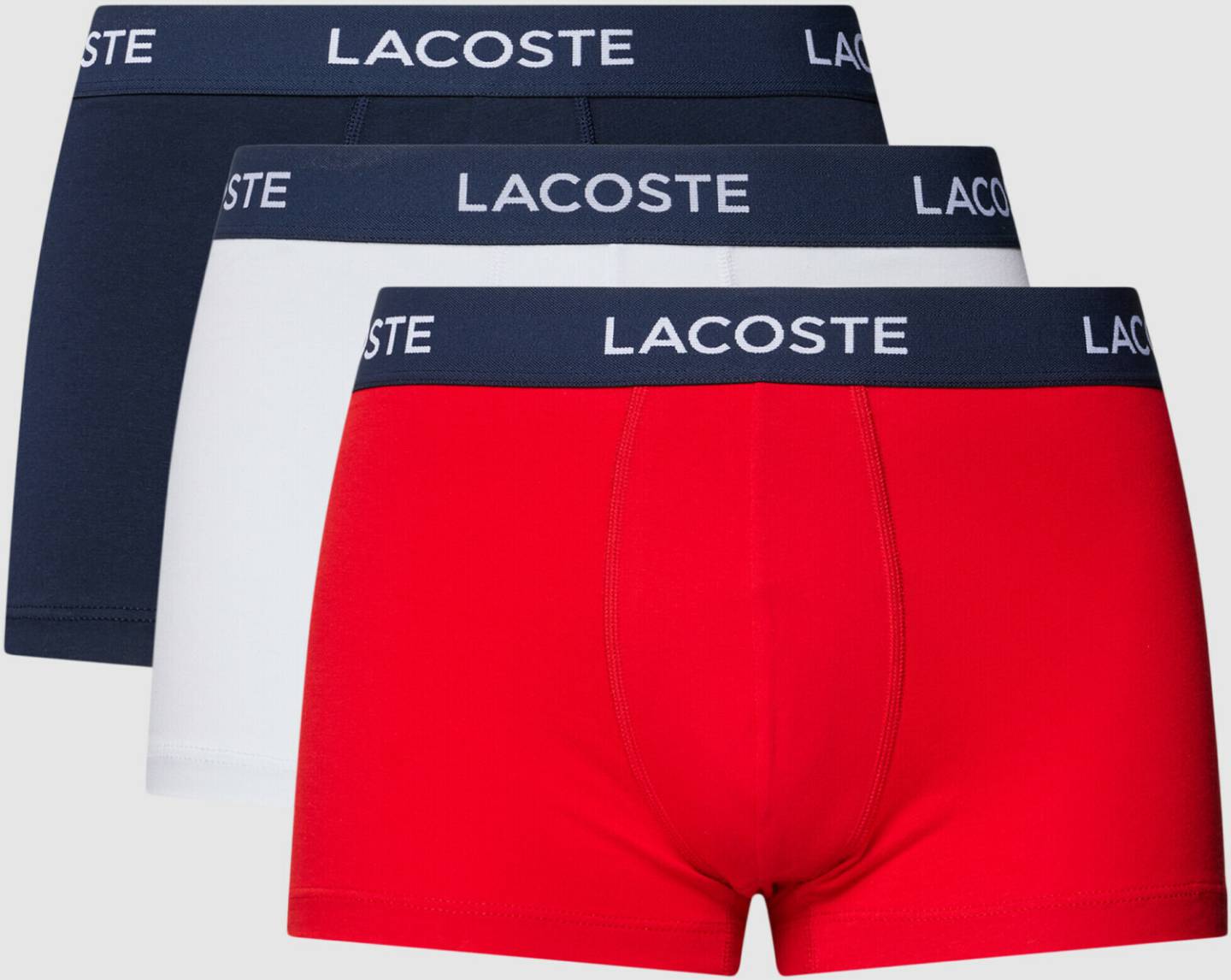 Lacoste 3-Pack Trunks (5H7686)white/blue/black Sous-vêtements homme